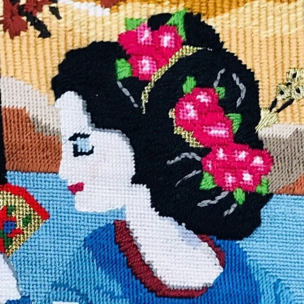 Embroidery Unfinished Canvas Oriental Japanese